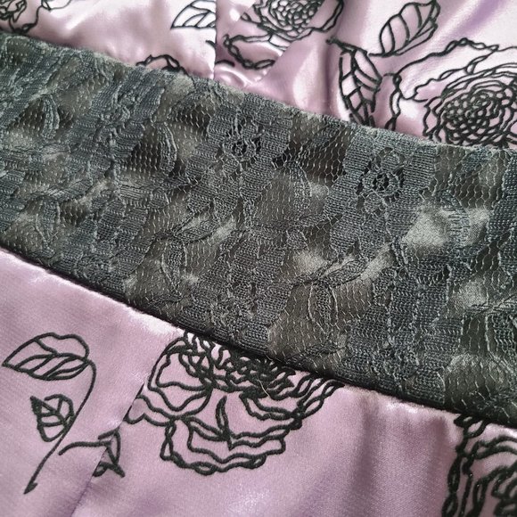 RICKI'S Empire Waist Lilac Crossover Cocktail Dress w/Velvet Floral Print - Picture 5 of 11